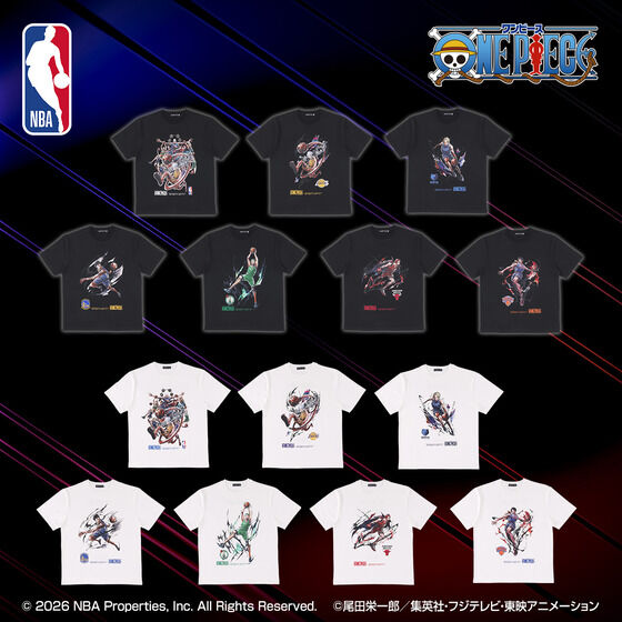 ONE PIECE × NBA T-Shirts - Group Art Japan version | PREMIUM LUNA PARK