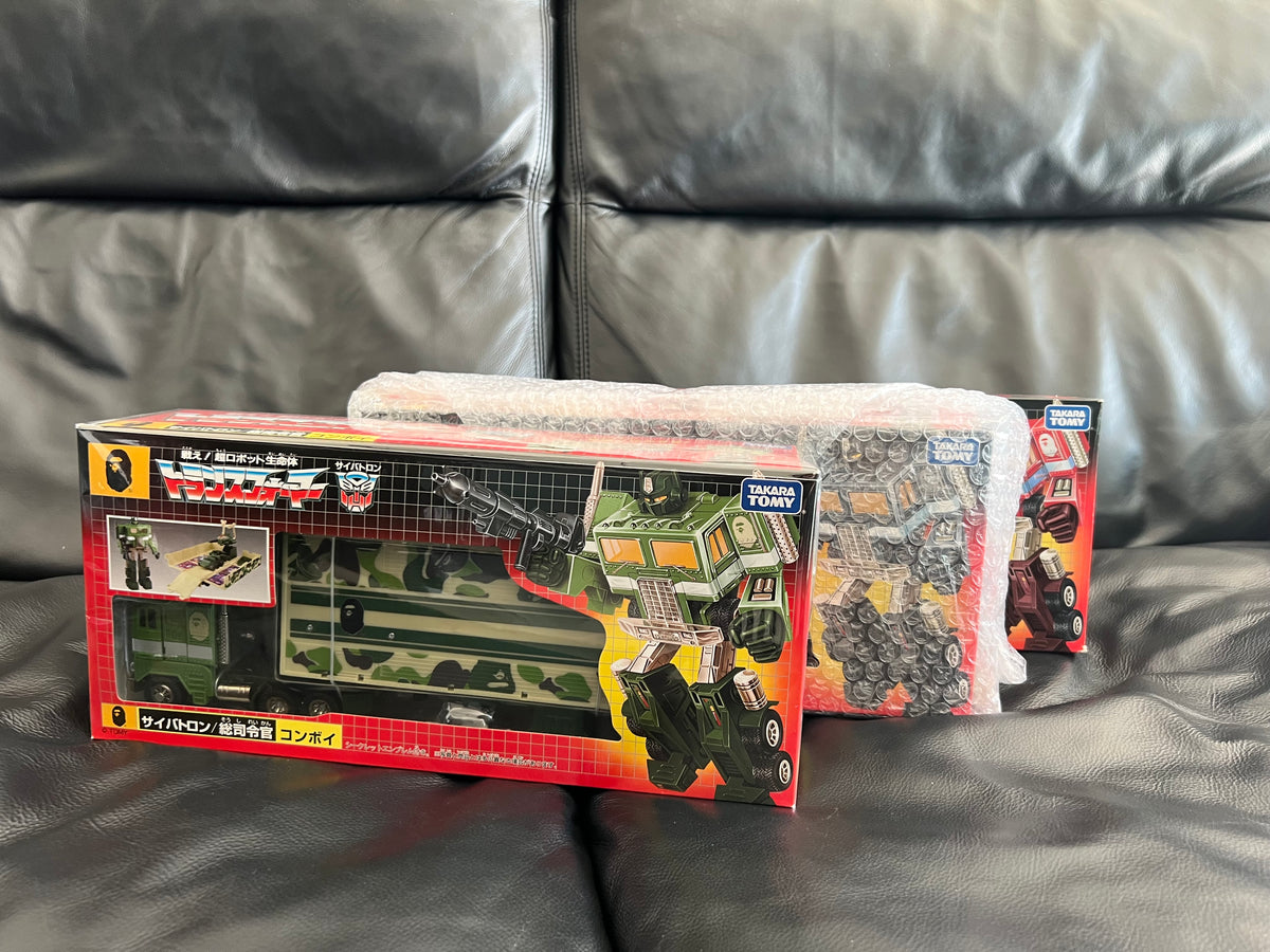 Transformers A Bathing Ape BAPE G1 Optimus Prime complete set Japan ve ...